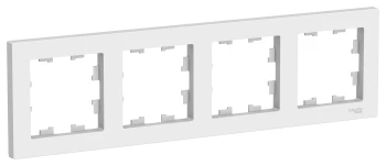Рамка 4-ая (четверная), Белый, серия Atlas Design, Schneider Electric