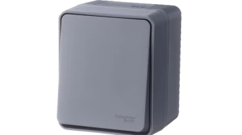 Выключатель 1-клавишный; кнопочный IP54, Антрацит, серия Atlas Design Profi54, Systeme Electric