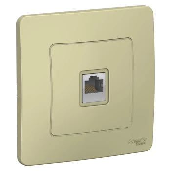 Розетка компьютерная 1-ая кат.5е, RJ-45 (интернет) (в сборе), Бежевый, серия Blanca, Schneider Electric