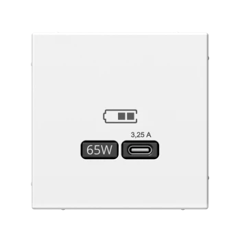 Розетка USB 1-ая Тип С 3200 мA 5V (для подзарядки), Белый лотос, серия Art Gallery, Systeme Electric