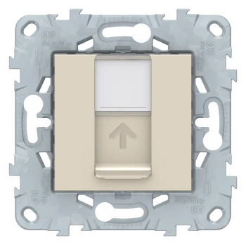 Розетка компьютерная 1-ая кат.5е, RJ-45 (интернет), Бежевый, серия Unica New, Schneider Electric