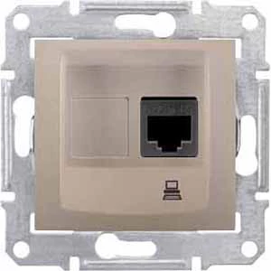 Розетка компьютерная 1-ая экранированная кат.5е, RJ-45 (интернет), Титан, серия Sedna, Schneider Electric